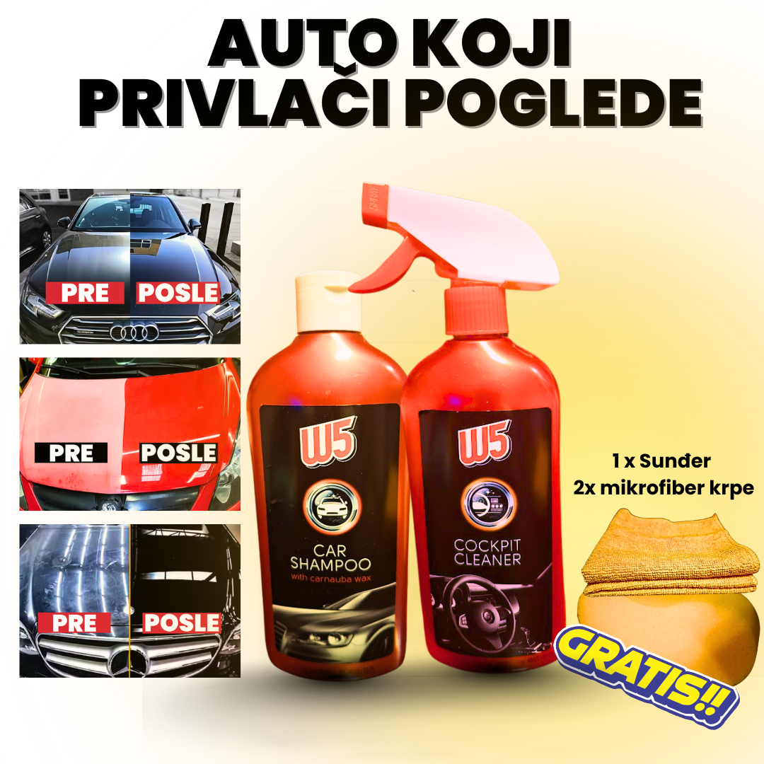 KOMPLET ZA NEGU AUTOMOBILA – 5 delova