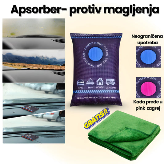 Apsorber– odmagljuje stakla