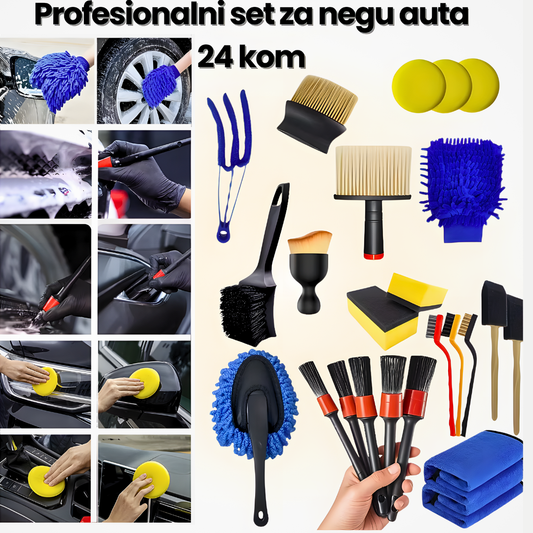 Profesionalni set za negu auta – 24 kom (unutra + spolja)