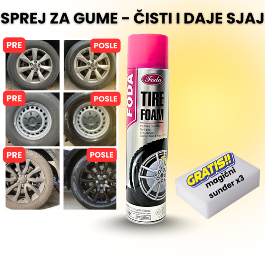 Sprej za gume - čisti, štiti i daje dubok crni sjaj